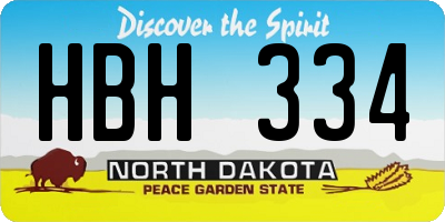 ND license plate HBH334