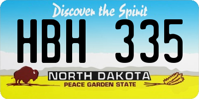 ND license plate HBH335