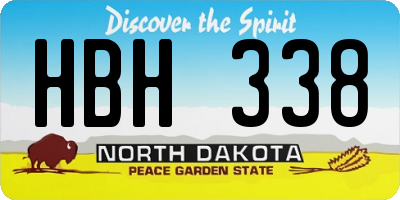 ND license plate HBH338