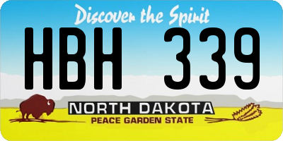 ND license plate HBH339