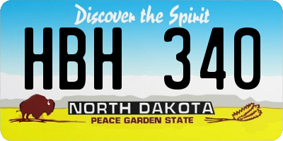 ND license plate HBH340