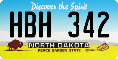 ND license plate HBH342