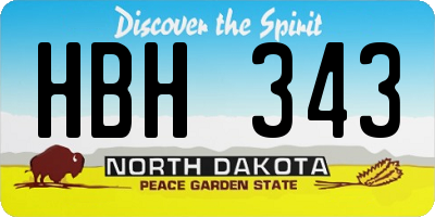 ND license plate HBH343