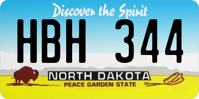 ND license plate HBH344