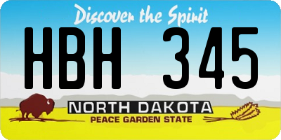 ND license plate HBH345