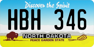 ND license plate HBH346