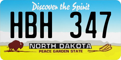 ND license plate HBH347