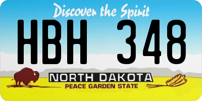 ND license plate HBH348