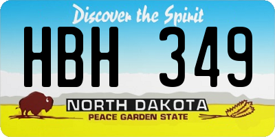 ND license plate HBH349