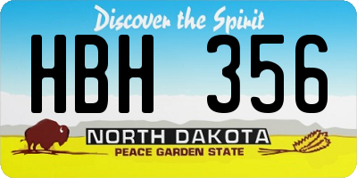 ND license plate HBH356