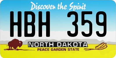 ND license plate HBH359