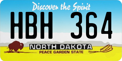 ND license plate HBH364