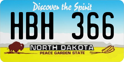 ND license plate HBH366