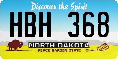 ND license plate HBH368