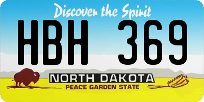 ND license plate HBH369