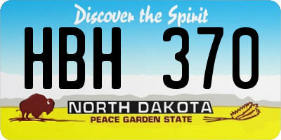 ND license plate HBH370