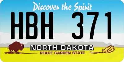 ND license plate HBH371