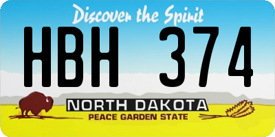 ND license plate HBH374