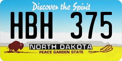 ND license plate HBH375