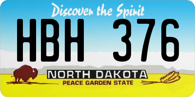 ND license plate HBH376