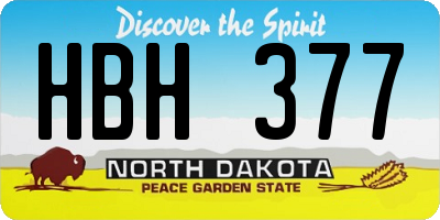 ND license plate HBH377