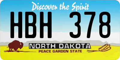 ND license plate HBH378