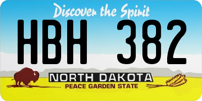 ND license plate HBH382