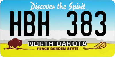 ND license plate HBH383