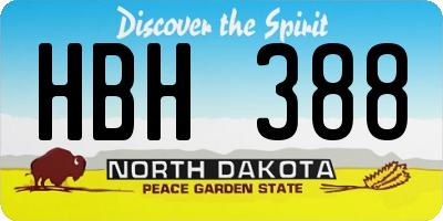 ND license plate HBH388