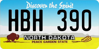 ND license plate HBH390