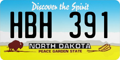 ND license plate HBH391