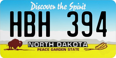 ND license plate HBH394