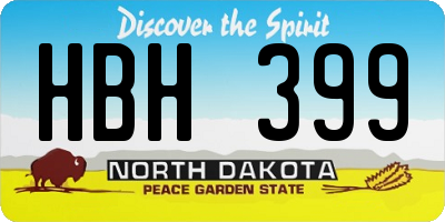 ND license plate HBH399