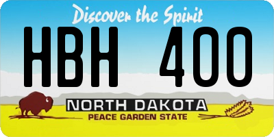 ND license plate HBH400