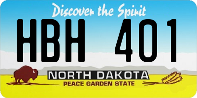 ND license plate HBH401