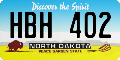 ND license plate HBH402