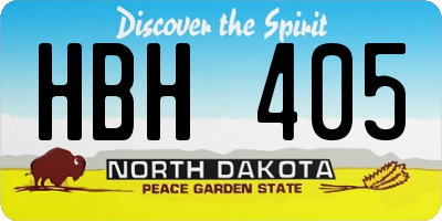 ND license plate HBH405