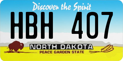 ND license plate HBH407