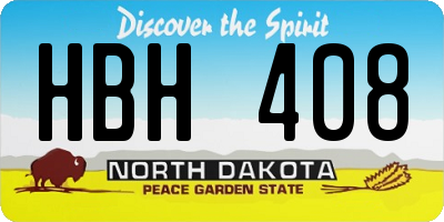 ND license plate HBH408