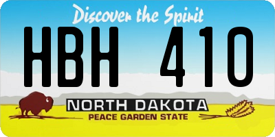 ND license plate HBH410