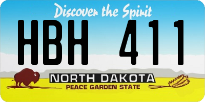 ND license plate HBH411
