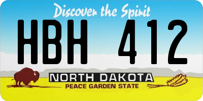 ND license plate HBH412