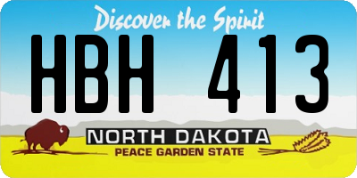 ND license plate HBH413