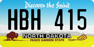 ND license plate HBH415