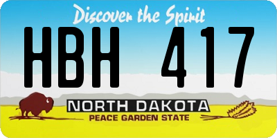 ND license plate HBH417