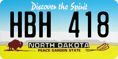 ND license plate HBH418