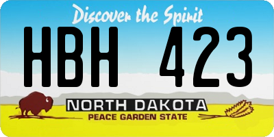 ND license plate HBH423