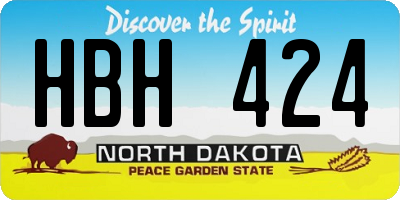 ND license plate HBH424