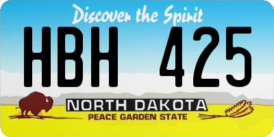 ND license plate HBH425