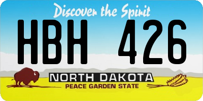 ND license plate HBH426